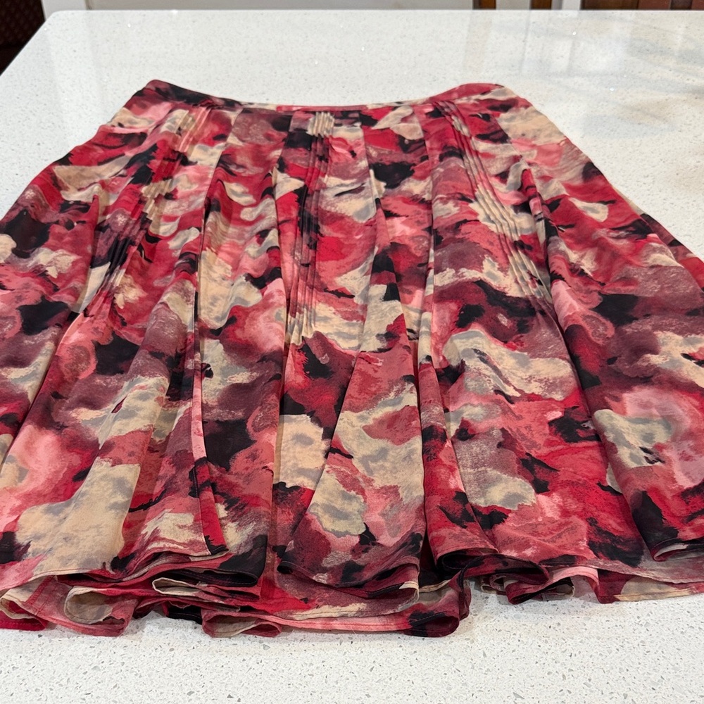 Jones New York Red and Black A-Line Skirt
